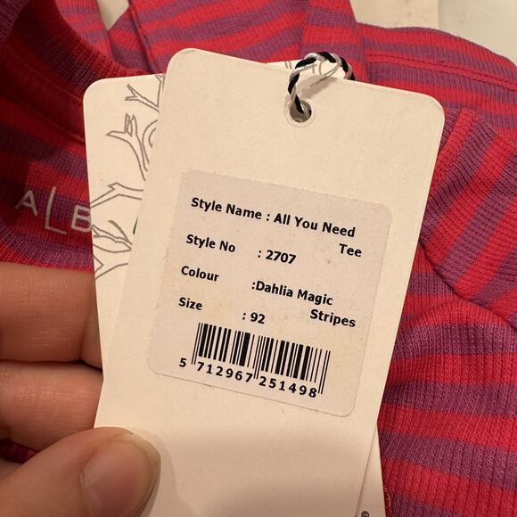 NWT Alba of Denmark Dahlia Magic Stripes All You Need Tee - Picture 5 of 6